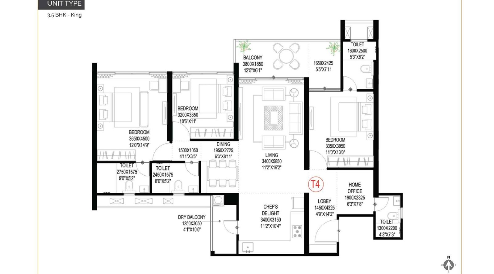 Ganga-Imperia-3.5 BHK-King